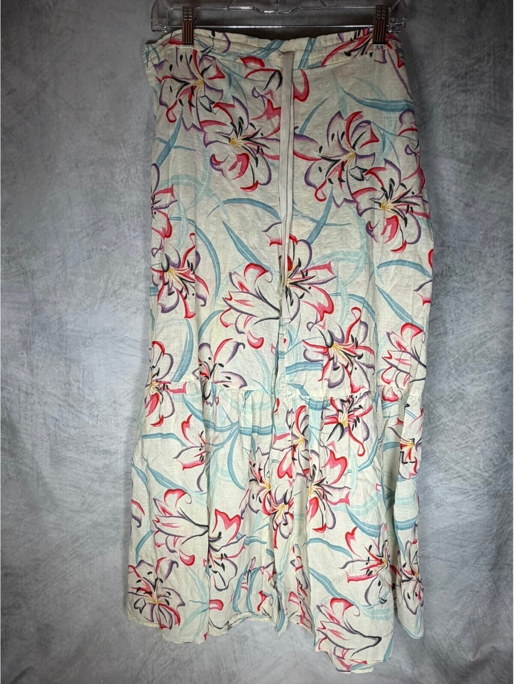 Floreat Loved by Anthropologie Floral Tiered Wide Leg Pants